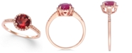 Macy's Garnet (1-3/8 ct. t.w.) and Diamond (1/8 ct. t.w.) Ring in 14k Rose Gold